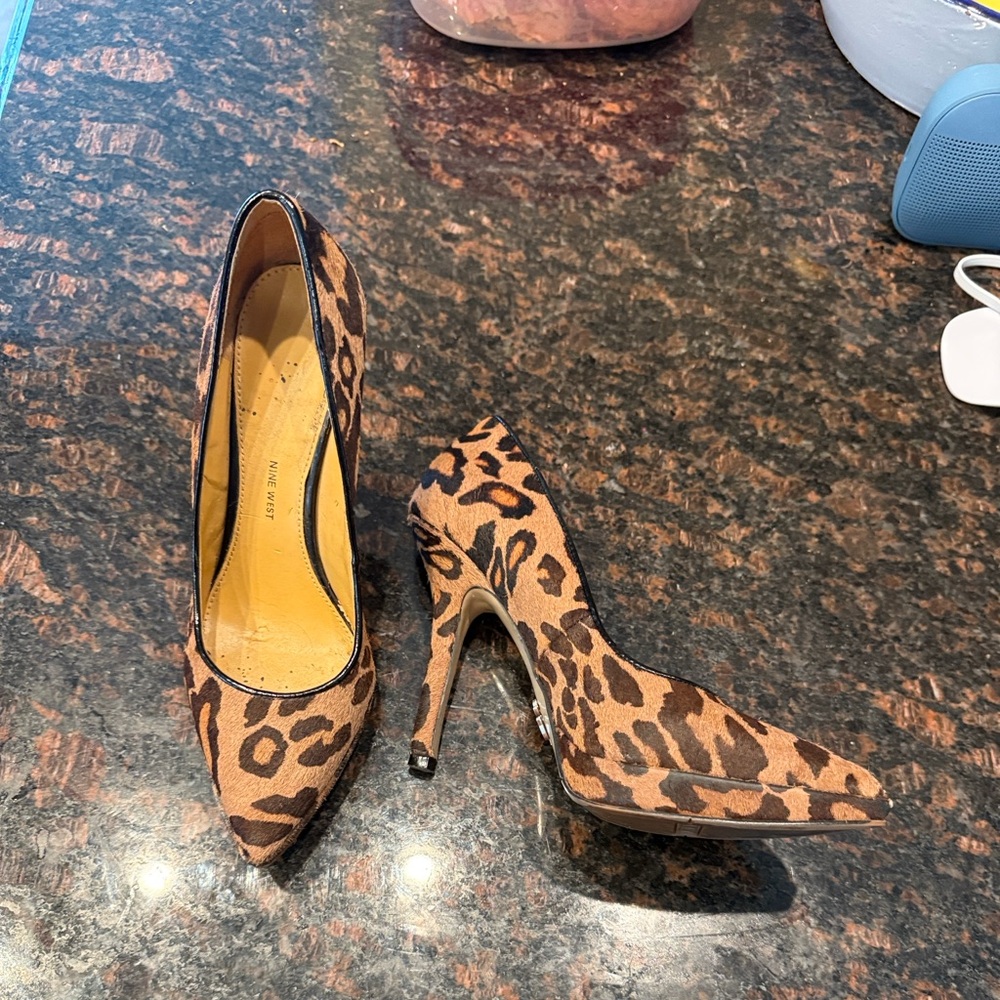 Nine West Brown Leopard Print Heels